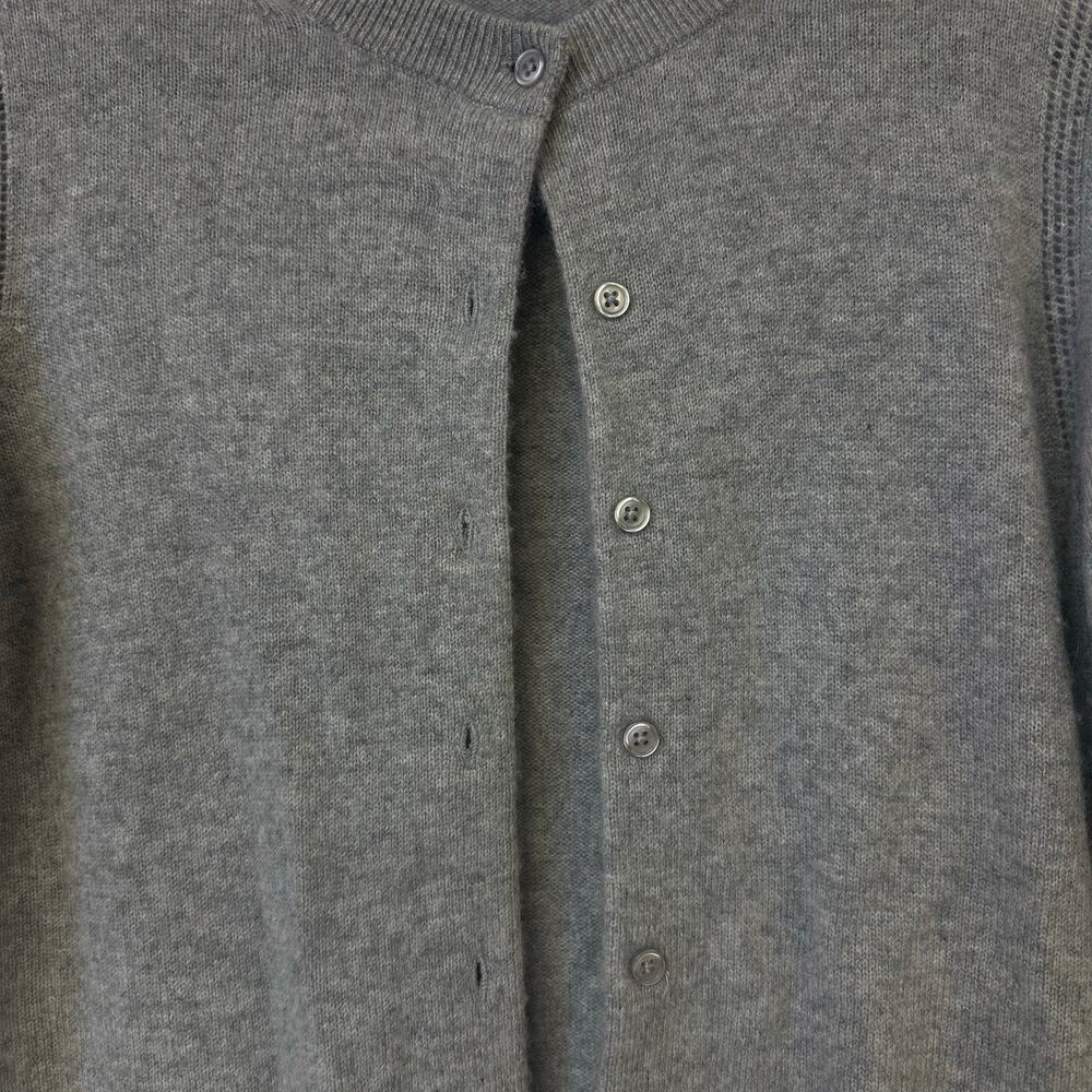 White + Warren Cashmere Short Sleeve Button up Cardigan Light Gray Size Medium - Picture 4 of 7